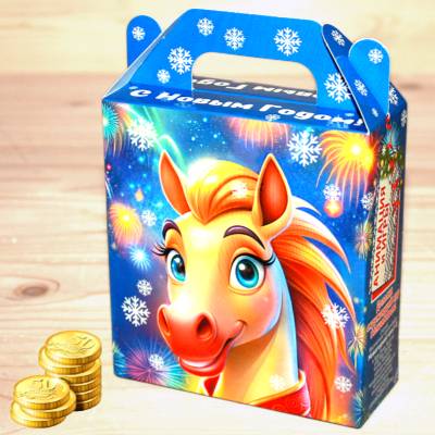 Недорогой подарок весом 300 грамм с конфетами детям на Новый Год 2026 в Чашниково