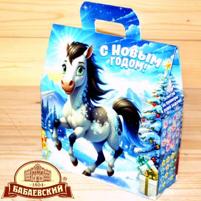 Сладкий новогодний подарок Бабаевский в картонной упаковке упаковке в Чашниково