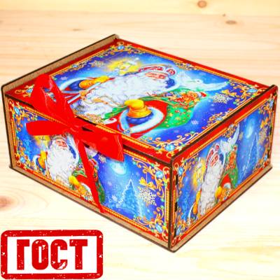 Детский новогодний подарок по ГОСТу в упаковке из дерева 2026 в Чашниково